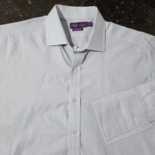 Ralph Lauren Purple Label Dress Shirt Striped Purple French Cuffs 16 