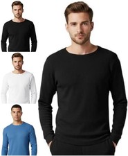 Mens Thermal T Shirt Long Sleeve Top Vest Winter Warm Underwear Brushed Fabric