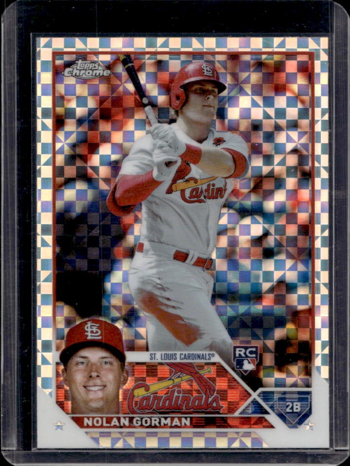 2023 Topps Chrome Nolan Gorman RC X-Fractor Rookie #192 Cardinals