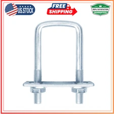 10 Pcs Square U-Bolt 2 Inch Inner Width Galvanized Steel Square Trailer U-Bol
