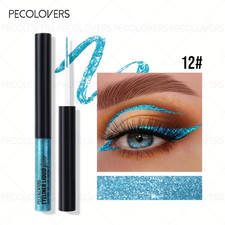 Micro Glitzer Eyeliner, Silber u. Blau, trocknet schnell, wasserfest, Neu