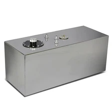 TOP-FEED CHROME ALUMINUM RACING FUEL CELL GAS TANK+CAP+LEVEL SENDER 19GALLON/72L