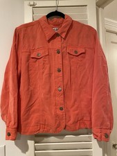 Coldwater Creek PXL Soft Tencel Lightweight Button Up Collared Jacket Coral