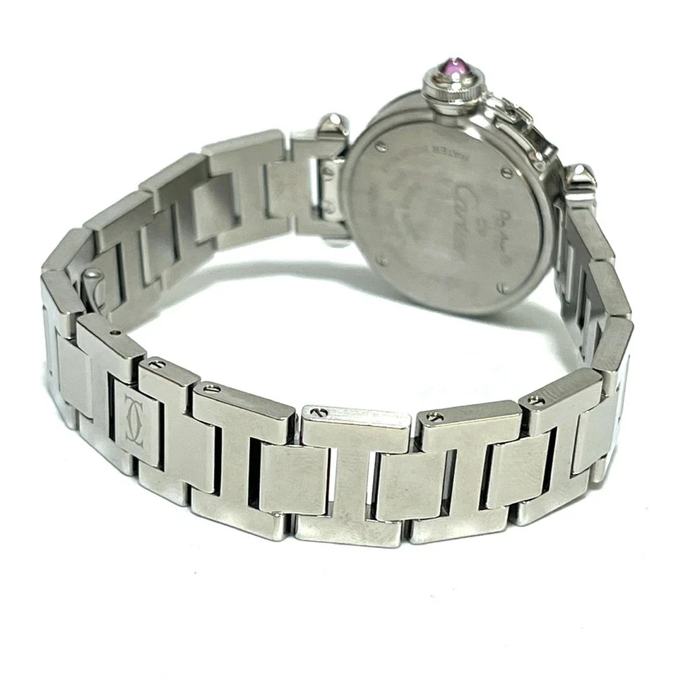 Reloj Cartier Miss Pasha de cuarzo para dama esfera rosa acero inoxidable 27 mm Foto 4 de 4