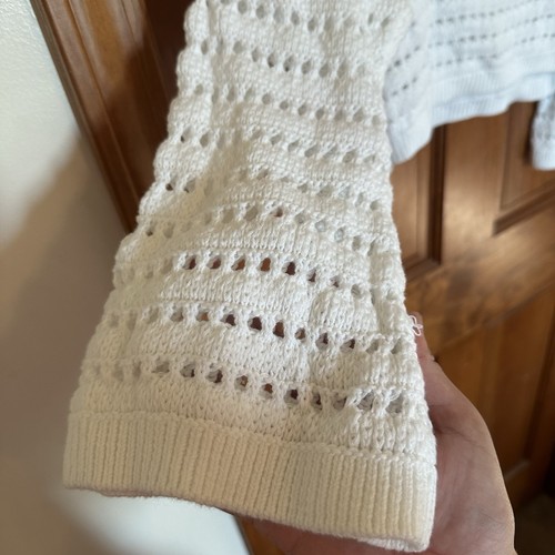 Hollister Women’s White Easy Crochet-Style Crew Sweater Size XXL - Picture 5 of 15