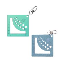 Acrylics Knitting Gauge Ruler with Keychain Clip Knitting Needle Measuring Gauge