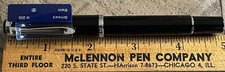 Pelikan M205 Fountain Pen in All Black Plastic & Silver MINT - 14k Broad Nib (*)
