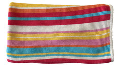 Pottery Barn Kids Knit Baby Blanket Cotton Stripes 40 x 30