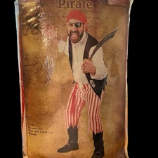 Pirate Halloween Costume Adult One Size Pants/Vest/Bandana New Open Package