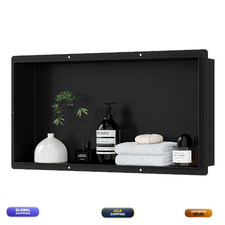 Neodrain Shower Niche Black Insert Storage Shelf 24 X 12 Stainless Steel Shower
