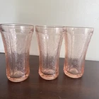 3 ~INDIANA GLASS~Pink~RECOLLECTION~Madrid~DEPRESSION~Flat~14oz~Tumblers~6 3/8"