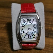 Marcel Drucker Rectange Quartz Watch with Red Band