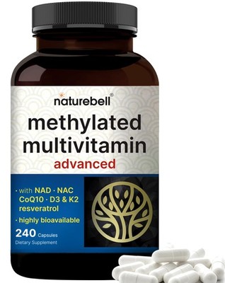Methylated Multivitamin for Men and Women, 240 Capsules 240 Count (Pack of 1)