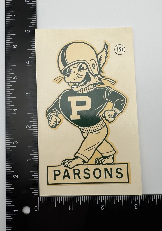 Casco de fútbol americano Parsons College Wildcats suéter calcomanía transferencia ~ Fairfield Iowa Foto 4 de 4