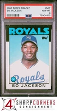 1986 TOPPS TRADED #50T BO JACKSON RC ROYALS PSA 8
