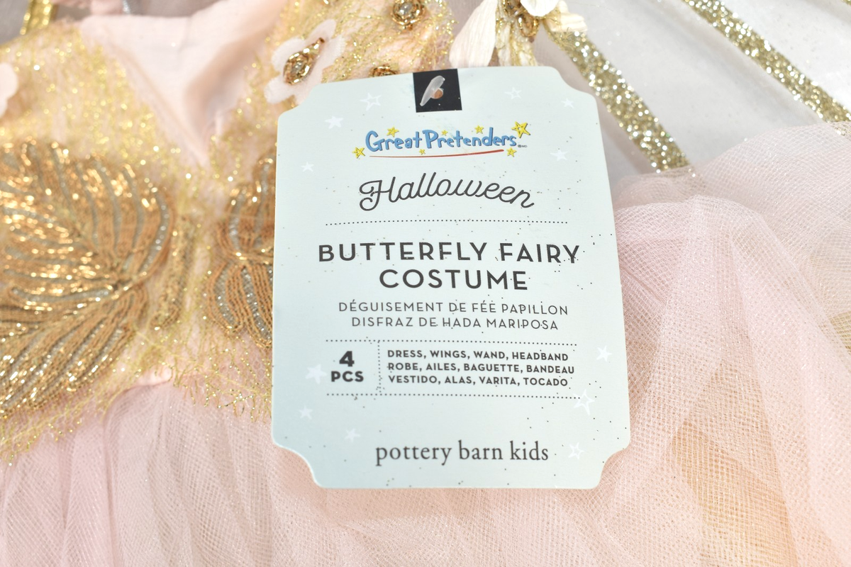 Pottery Barn Kids Pink Butterfly Fairy Pc Halloween Costume 4-6