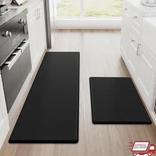 Anti Fatigue Kitchen Mats Cushioned Non Slip Waterproof Floor Rugs Set 2Pcs New