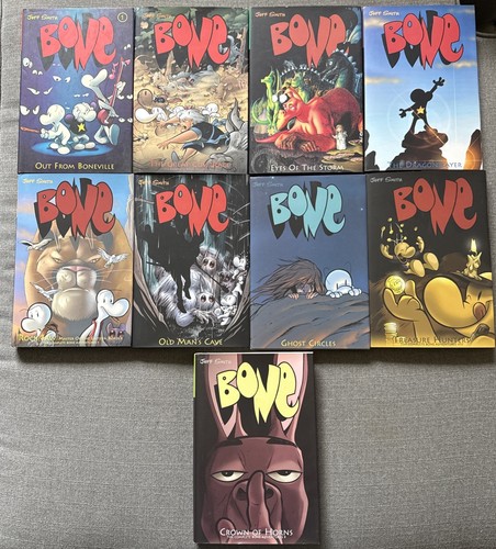 Jeff Smith Bone Graphic Novels Complete Set Hardback Black & White Cartoon Books