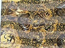 VTG L LION Wild Cats Scarf  Wrap African Safari Animal Jungle Leopard Giraffe 20