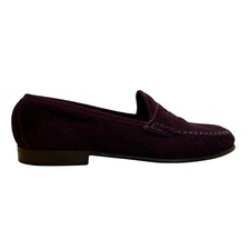 Vintage Cole Haan Women s Burgundy Suede Classic Flat Moccasin Loafers Size 6B