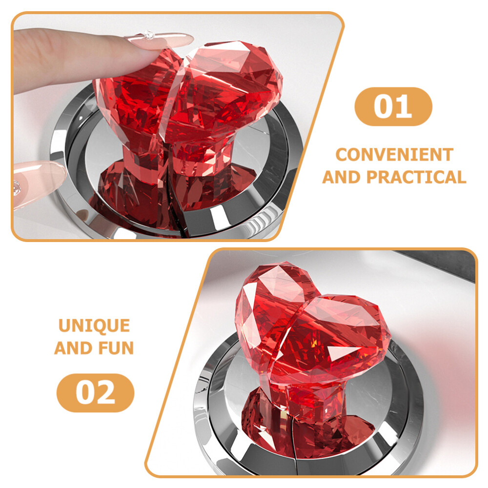 2PCS Toilet Tank Buttons Love Heart Flush Buttons Toilet Button Aid Press Button