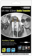 Xtreme 3.5mm Audio Transfer 6 ft- Data Cable - Retail Packaging - White