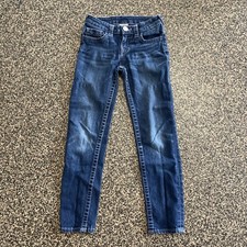 True Religion Girls Jeans Sz 8 Casey Dark Wash Inseam 23  Waist 24"  Stretches