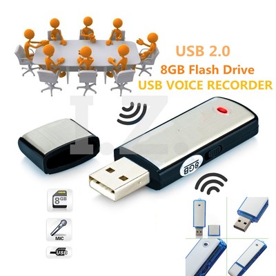 8GB DIGITAL SPRACH AUDIO RECORDER DIKTIERGERÄT USB SPEICHER STICK LEGIERUNG