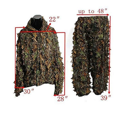 Outdoor Tarnanzüge Ghillie Anzüge 3D Blätter Waldtarnung Kleidung Army Sniper - Bild 3 von 6