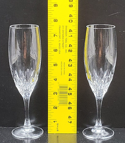 9 Cristal D'Arques Durand Juan Fluted Champagne Glasses Set Clear Cut Etched Lot - Picture 24 of 24