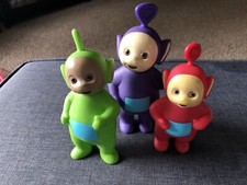 Vintage 1998 Hasbro Teletubbies 6" Vinyl Figure Set of 3 Lot
