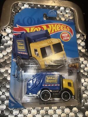Hot Wheels HW Metro Total Disposal BLUE 1/10 Garbage Truck Model 55/250 Toy