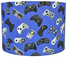Blue Gaming Controller Lampshade Ceiling & Table Light Shade for Kids Gamer Room