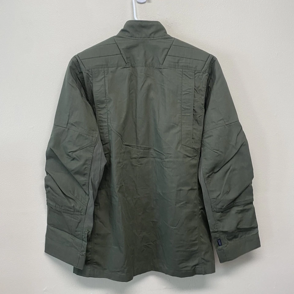 5.11 Tactical Shirt Mens Small XPRT Series Green Work Long Sleeve Full Zip NEW - Image 2 of 4