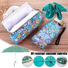 Mini Folding Travel Compact Windproof Umbrella Floral UV Sun Rain Umbrella