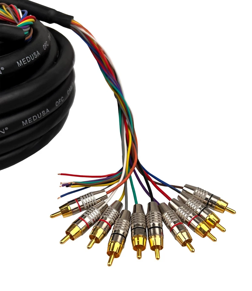 ORION AUDIO Snake Audio Wire 10 Channels RCA OFC Power Medusa Cable 45FT / 60FT - Image 4 of 4