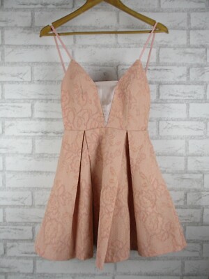 Dear Emilia by hello molly womens dress fit & flare pink lace bnwt xs 6