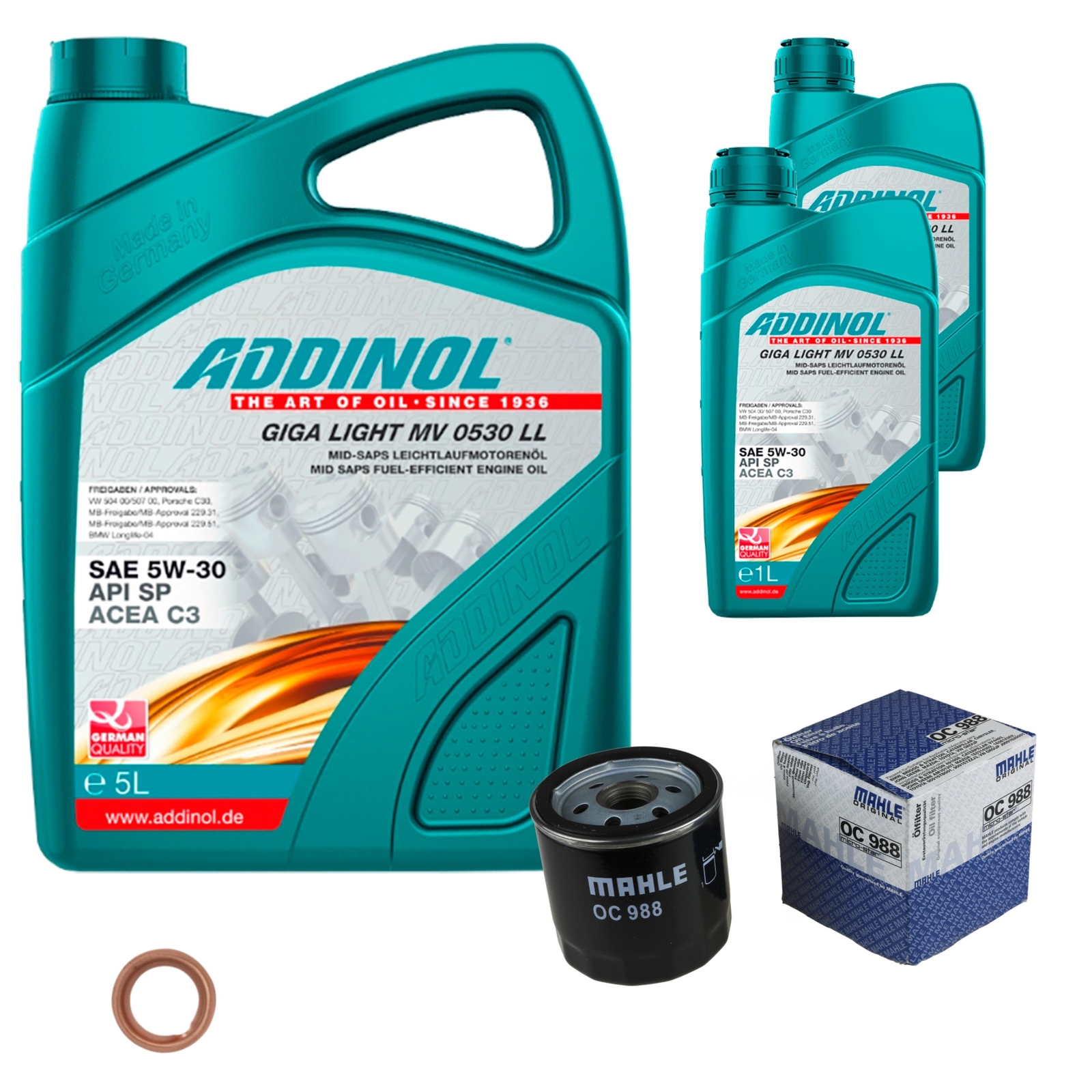 Inspektionspaket Audi A4 B8 Q5 - 7L 5W-30 Öl + Filter Set