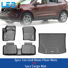 All Weather Front Floor Mats Rear Cargo Trunk Liner For 2015-2024 Ford Edge