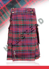 New Scottish Highland Utility Fashion Active Men Modern McDonald Tartan Kilts.