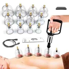 Cupping Therapy Set 12 Massage Cups for Back Pain Relief Physical with Hand Pump