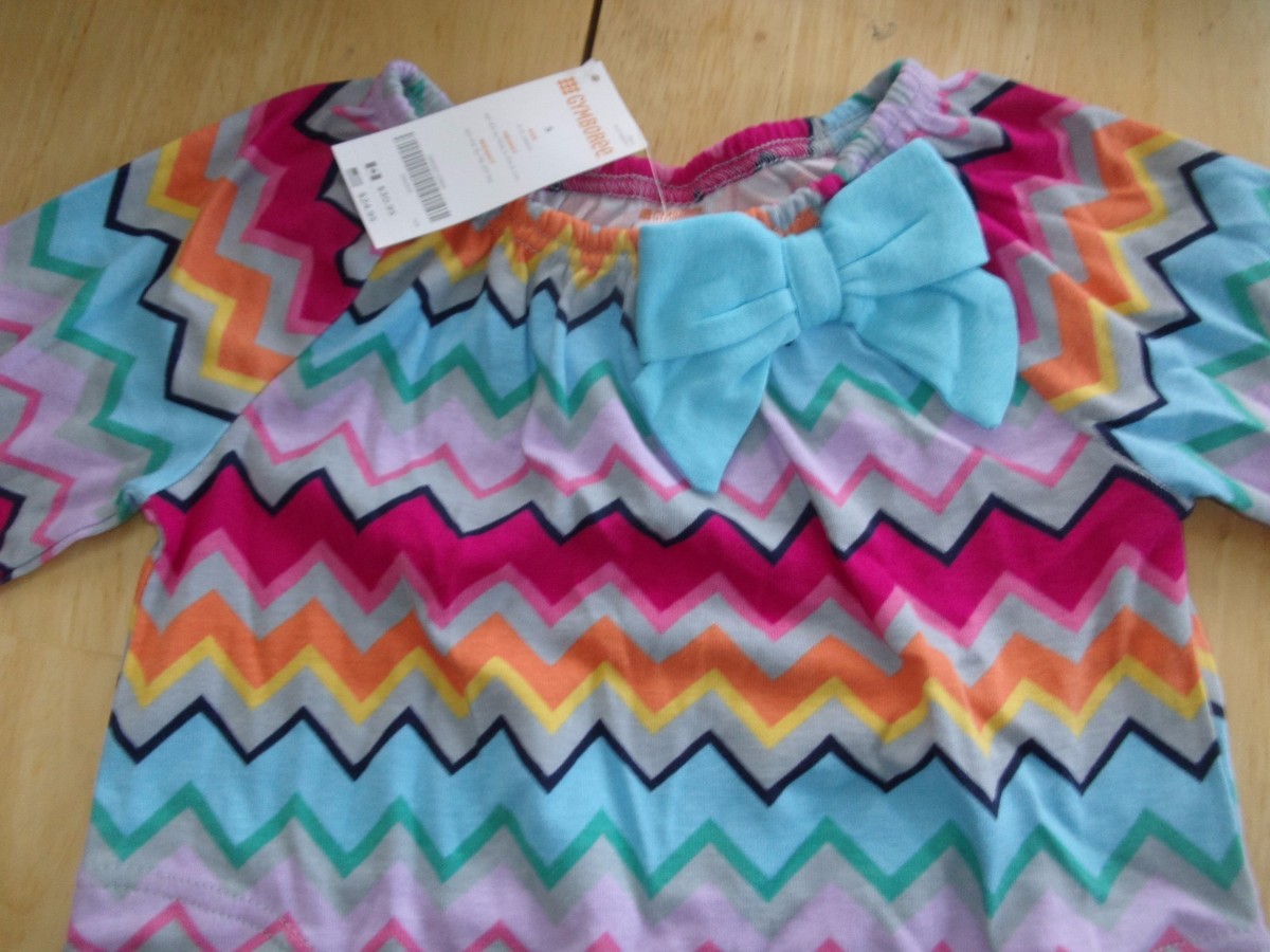 Robe Gymboree Neuve - Taille 8 Ans - Motif Zigzag - Manches Ajustables - Pour École Ou Fête