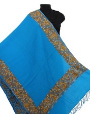 Kashmir Embroidered,100%Pure Wool 28"X80" Traditional Ari Embroidery