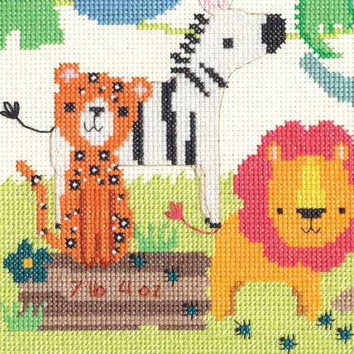 Counted Cross Stitch Kit ~ Dimensions Jungle Birth Record #70-35443 - Picture 6 of 8