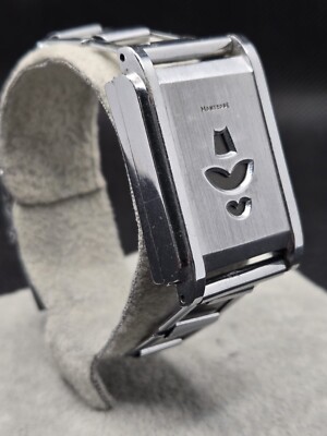 Art Deco Antique Direct Read Jump Hour Watch   Band and Case only.   No Movement