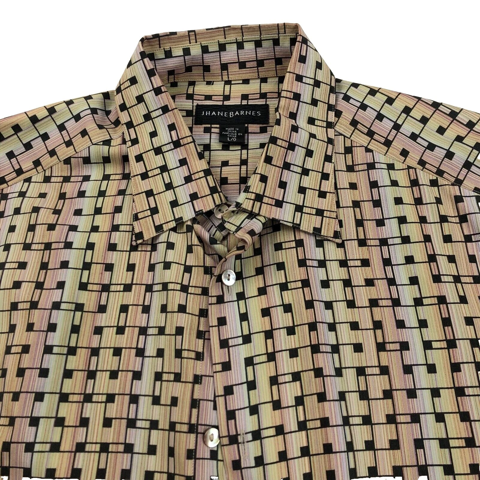 Camisas de vestir para hombres Jhane Barnes geométrico multicolor