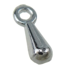 Metallperlen Tropfen 7mm Mini Anhänger Silbe...