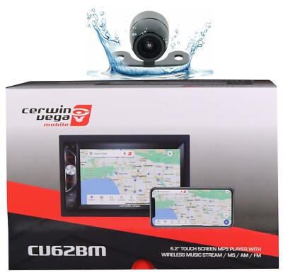 Cerwin Vega CV62BM 6.2'' Touchscreen MP5 Player +Rear View Backup Camera XV-20C