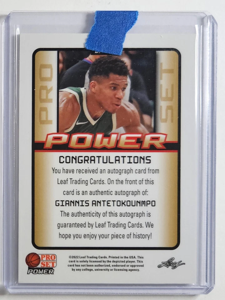Giannis Antetokounmpo Pro Set Power Green Auto 40/50 Bucks Color Match MVP - Image 2 of 2