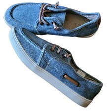 Childrens Place Chambray Slip on Casual Boat Dressy Denim Blue Jean Shoes Size 5